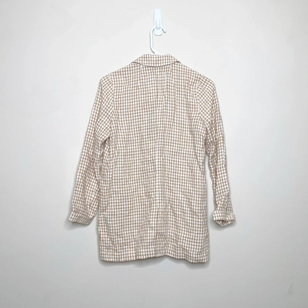 Madewell Linen Dorset Blazer in Gingham Check - Picture 4 of 7